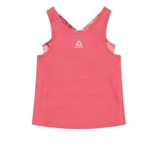 Reebok girls Camelia Rose Dash printed running tank top with compression  - xxl